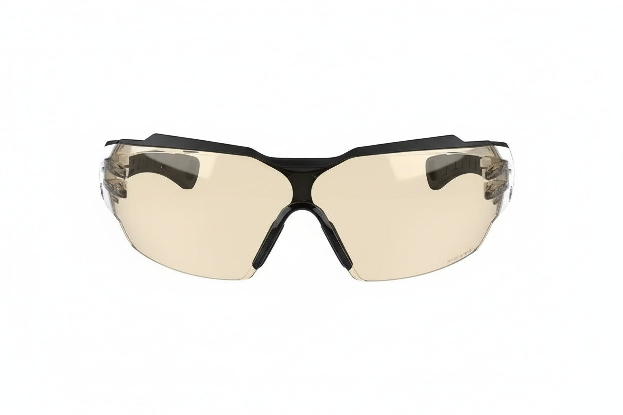 RWS Schießbrille by UVEX Pheos CX2 mit braun getönter Scheibe und weiß schwarzem Rahmen
