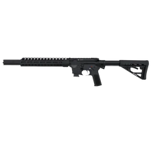 Schmeisser AR15-S4F SD 9mm Selbstladekarabiner mit Integralschalldämpfer, linke Seitenansicht vor weißem Hintergrund