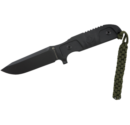 Schmeisser HUGO TWO Taktikmesser mit mattschwarzer D2-Klinge, G10-Griff, Fangriemen und Kydex-Scheide
