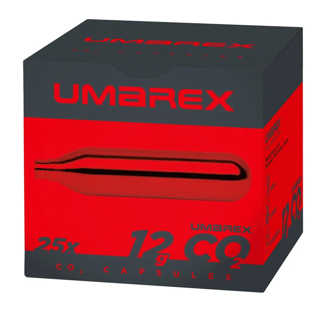 Umarex CO2-Kapseln 25 x 12 g, Packung mit 25 Treibgaskartuschen