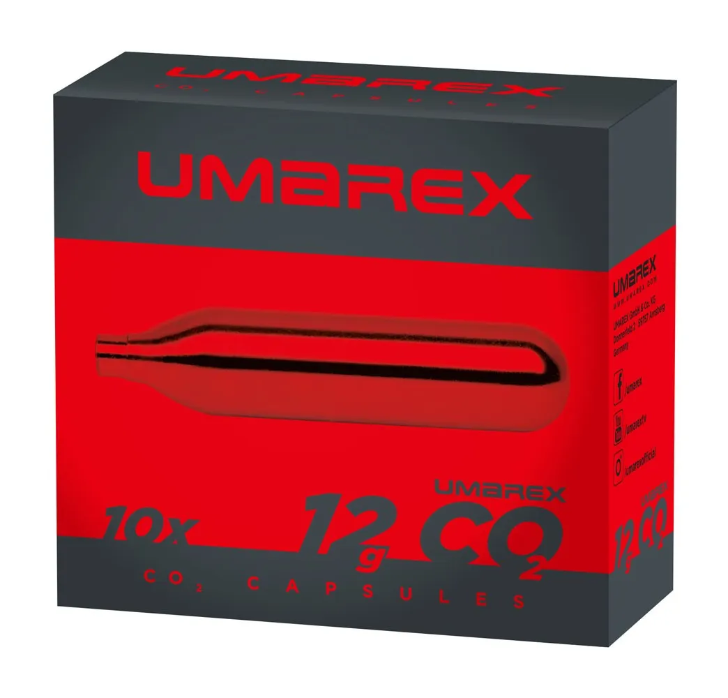 Umarex CO2-Kapseln 5 x 12 g, Packung mit fünf Treibgaskartuschen