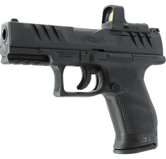 Walther PDP Compact 4" Co2 Airsoftpistole 6mm BB, 3D-Ansicht vor weißem Hintergrund