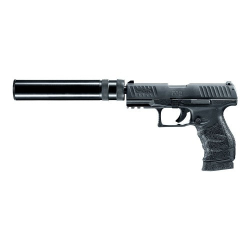 Walther PPQ M2 Navy Kit 9mm P.A.K. Schreckschusspistole, rechte Seitenansicht vor weißem Hintergrund